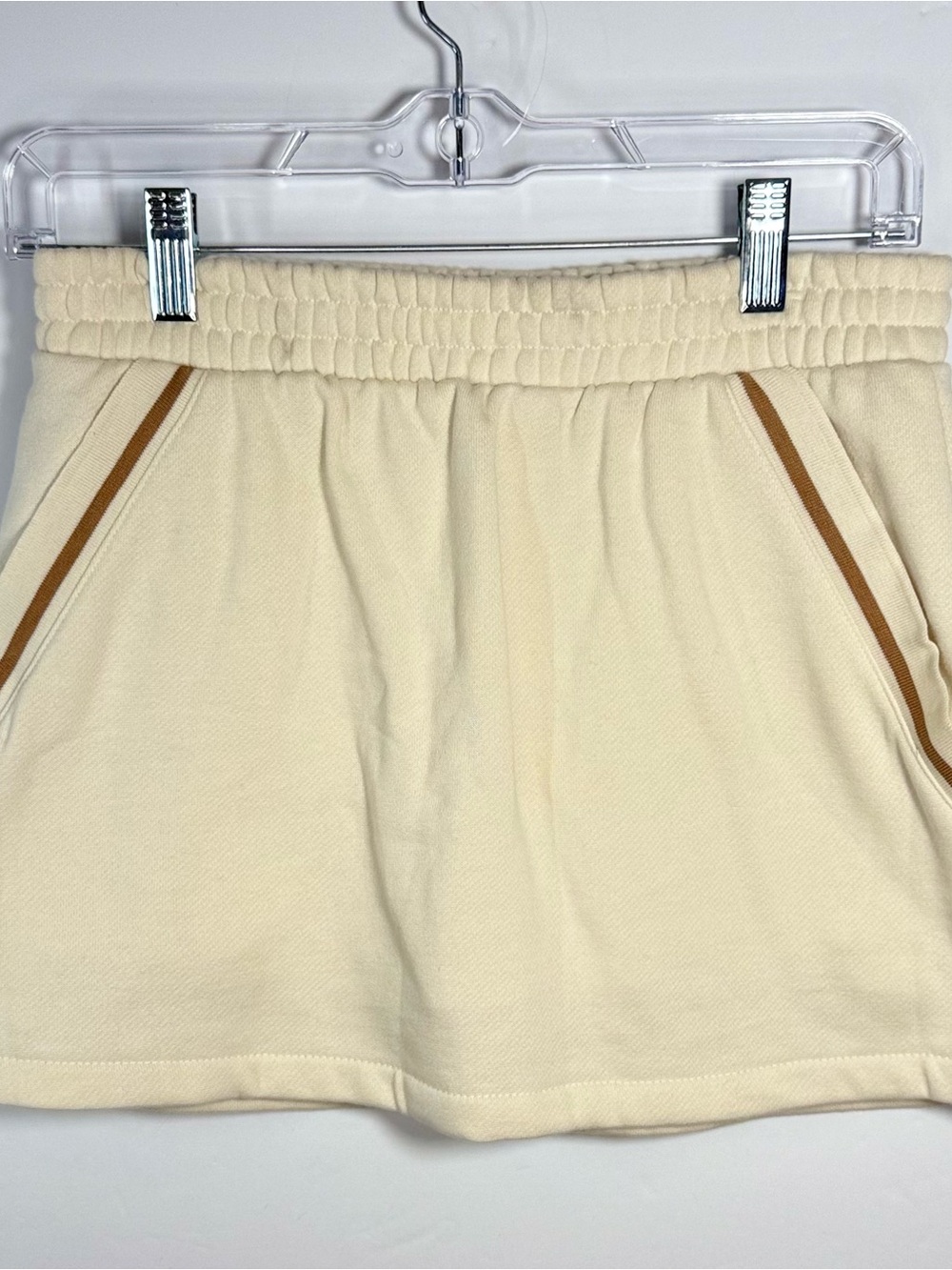 PINK Victoria’s Secret Ivy Fleece Mini Skort S/P Small Petite Ivory Brown